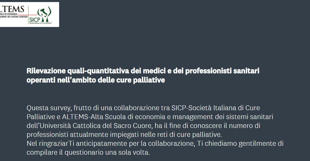 Censimento dei professionisti impiegati in cure palliative